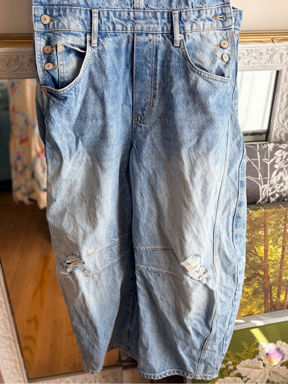 Free People We The Free Good Luck Barrel Overalls size medium - Picture 5 of 6